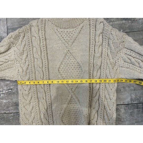 Nature Company 100% Wool Vintage Fisherman Chunky Cable Knit Sweater Size‎ L - Picture 10 of 11